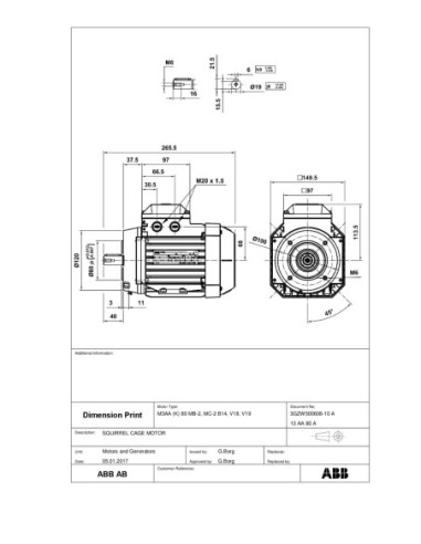 Motor El Ctrico Trifasico Abb De Kw Hp Rpm B Brida